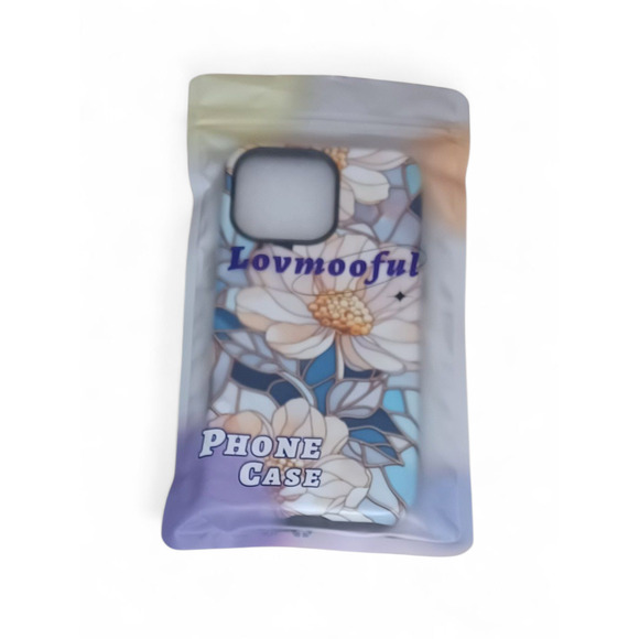 iPhone 15 Pro Max case Shockproof Blue Glass Lotus Flowers - Picture 4 of 4